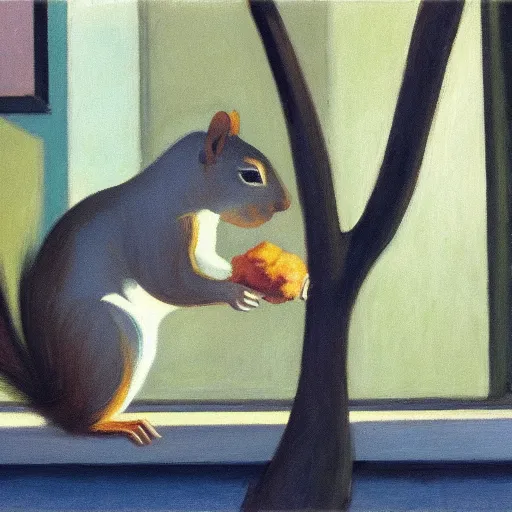 Prompt: Squirrel by Edward Hopper