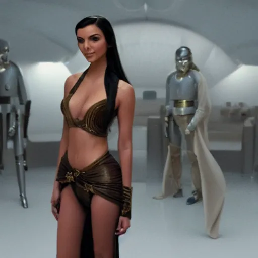 Image similar to victoria justice with kim kardashian body as princess padme in star wars episode 3, 8 k resolution, cinematic lighting, anatomically correct