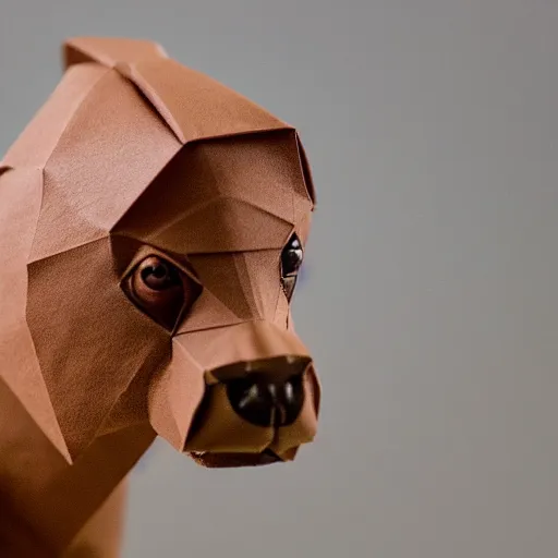 Prompt: a capibara made from origami, photography 4k, f1.8 anamorphic, bokeh, 4k, Canon, Nikon