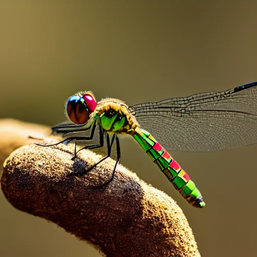 Prompt: macro photo of a dragonfly