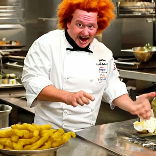 Image similar to Picture from Top Chef Season 99 - Ronald Mcdonald at Judge's Table