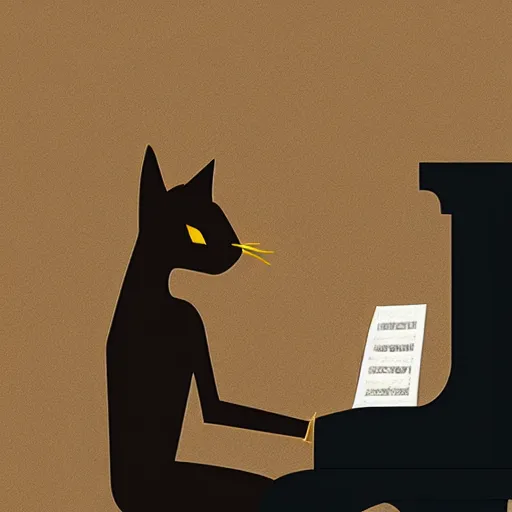 Prompt: a humanoid feline playing a piano, photorealistic