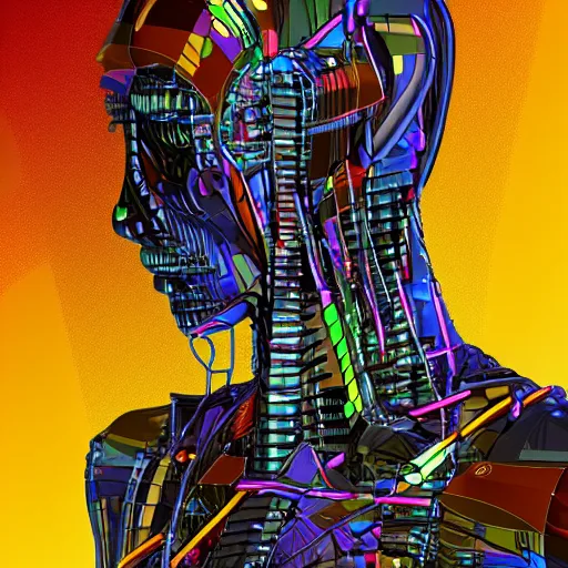 Image similar to a futurist techno - spirit cybernetic mummy, future perfect, award winning digital art