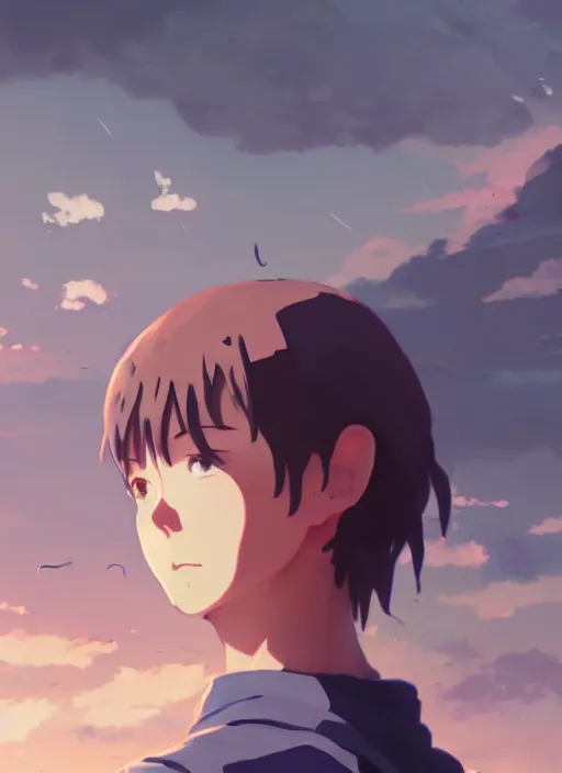 Image similar to portrait of jhon cena, cloudy sky background lush landscape illustration concept art anime key visual trending pixiv fanbox by wlop and greg rutkowski and makoto shinkai and studio ghibli