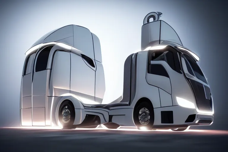 Image similar to still photo of a futuristic truck with 8 wheels, highly detailed, photorealistic portrait, bright studio setting, studio lighting, crisp quality and light reflections, unreal engine 5 quality render