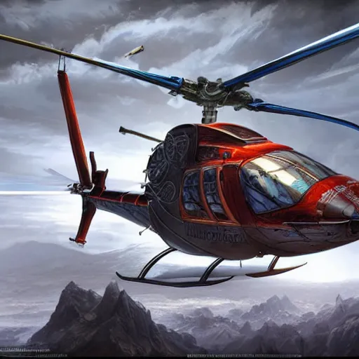 Image similar to helicopter transformer, cinematic, film, unreal engine, digital, artstation, detailed intricate illustration, heavenly atmosphere, digital art, overdetailed art, concept art, complementing colors, trending on artstation, cgstudio, the most beautiful image ever created, dramatic, subtle, details, award winning artwork, beautiful scenery