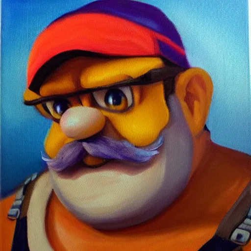 Prompt: Still oil painting of Wario. 8k. Trending. Good lighting.