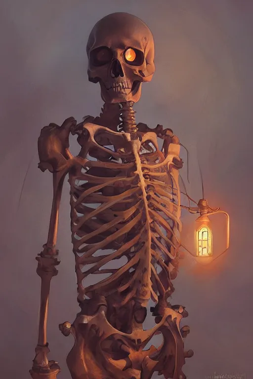 Prompt: Skeleton steampunk by Mandy Jurgens, digital painting, artstation, concept art, sharp focus, cinematic lighting, illustration, cgsociety, masterpiece, stunning, vibrant