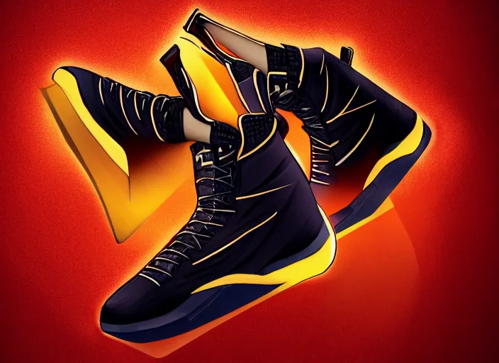 Prompt: basketball sneakers concept of x - 2 3, trending on artstation, smooth, sharp focus