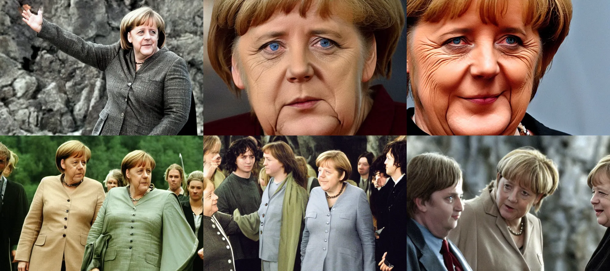 Prompt: Angela Merkel in Lord of the Rings 2001