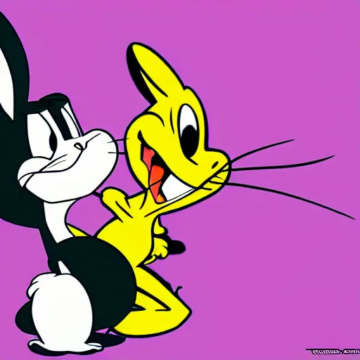 Prompt: bugs bunny chaseing tweety