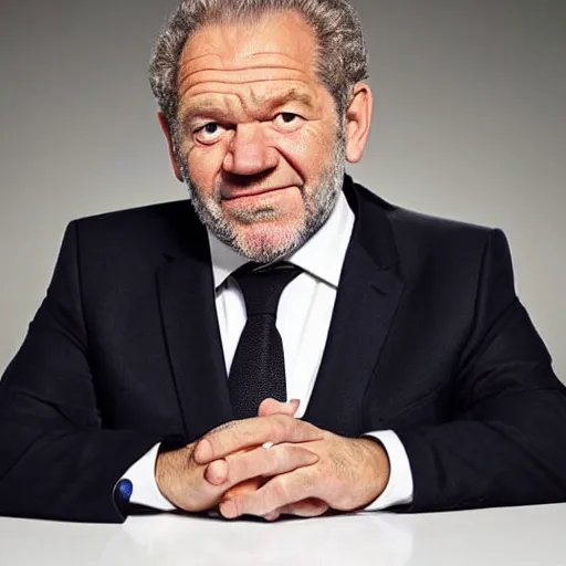 Prompt: Alan Sugar on the Apprentice in the style of byzantine art