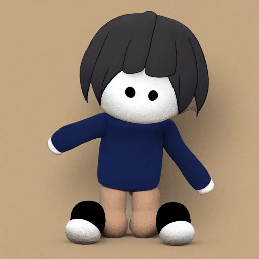 Prompt: cute fumo plush of a boy who's about to embark on a journey into the depths of the underworld, outline glow, stylized, vray