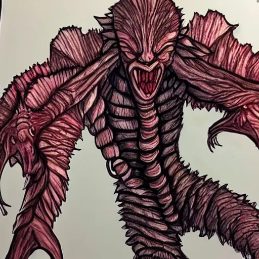 Image similar to kids drawing of demogorgon