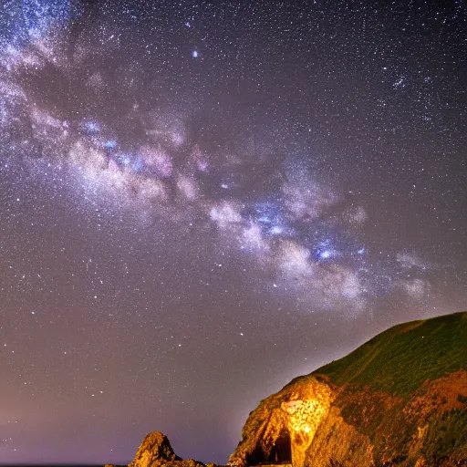 Image similar to Milky Way shining through an Arch on the Big Sur Coast