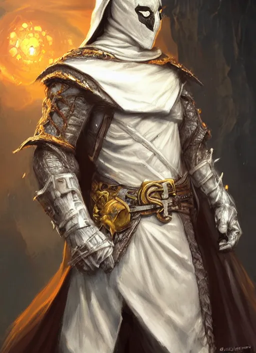 Prompt: white masked figure, ultra detailed fantasy, dndbeyond, bright, colourful, realistic, dnd character portrait, full body, pathfinder, pinterest, art by ralph horsley, dnd, rpg, lotr game design fanart by concept art, behance hd, artstation, deviantart, hdr render in unreal engine 5