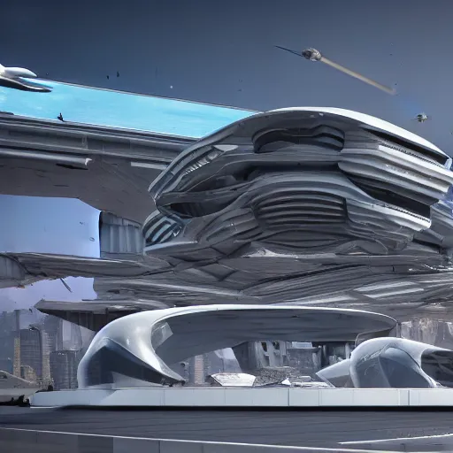 Image similar to sci-fi organic brutalism speed dynamic o x u airport 3d model on the table on the coronation of napoleon painting and digital billboard in the middle, unreal engine 5, keyshot, octane, artstation trending, ultra high detail, ultra realistic, cinematic, 8k, 16k, in style of zaha hadid, in style of nanospace artstation, in plastic,dark, tilt shift,