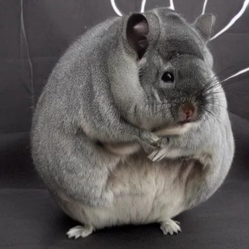 Image similar to chinchilla tardigrade hybrid, furry creature with several legs ( multiple limbs ) and a protective fur coat