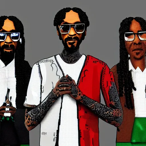 Image similar to lego snoop dogg and wizz khalifa surrounded by bunches of broccoli dean, roger digital art style