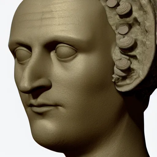 Image similar to a 3 d render of the head of michelangelos david