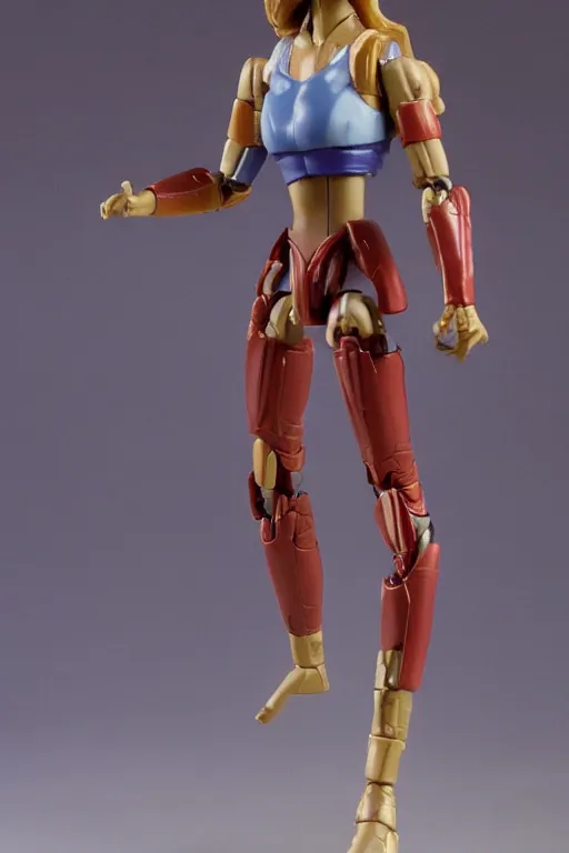 Image similar to 1 9 8 6 kenner female action figure, 5 points of articulation, perfect human female proportions, sci fi, 8 k resolution, high detail, front view, t - pose, space, star, he - man, gi joe, he man, warhammer 4 0 0 0