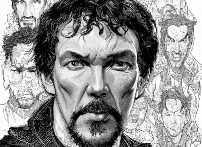 Image similar to a highly detailed ugly portrait of stephen strange, james gurney, james jean