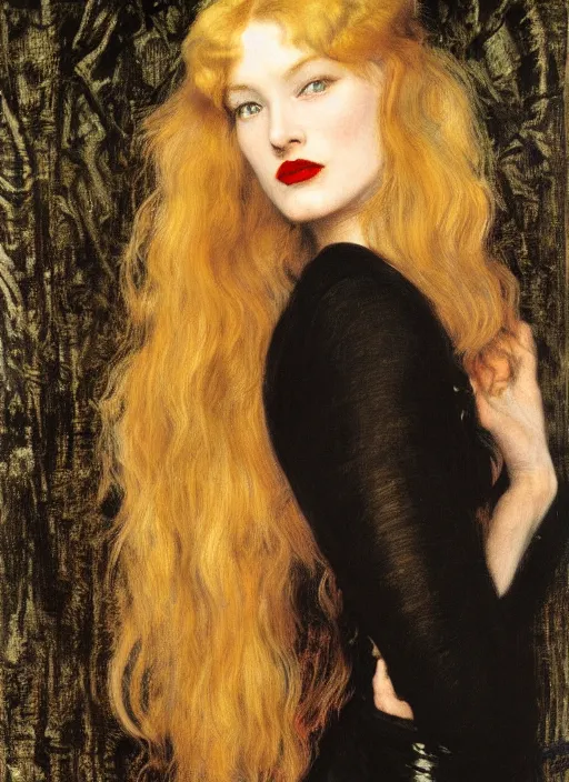 Image similar to a beautiful painting of veronica lake by John Everett Millais and Dante Gabriel Rossetti and John Collier and john william waterhouse, pre-raphaelite, detailed, trending on artstation, hd, masterpiece