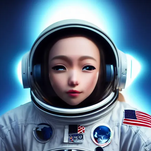 Prompt: portrait cartoon manga anime render of a astronaut, wearing head phones, epic composition, hd, octane, unreal engine, volumetric lighting, light rays, masterpiece, award - winning