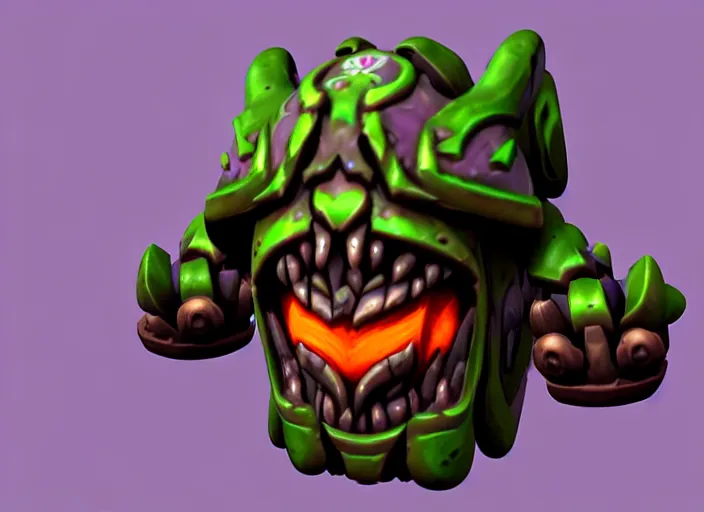 Prompt: festeroot head, stylized stl, 3 d render, activision blizzard style, hearthstone style, darksiders art style