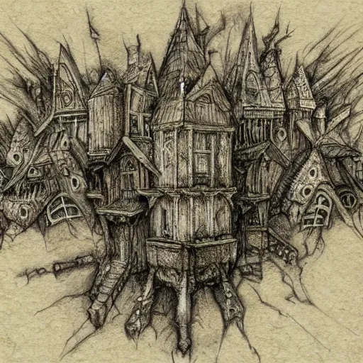 Image similar to concept art for a speculative horror role - playing game, intricate, detailed, pencil sketch