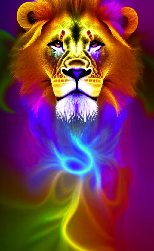 Image similar to lion made of Fractal flame,