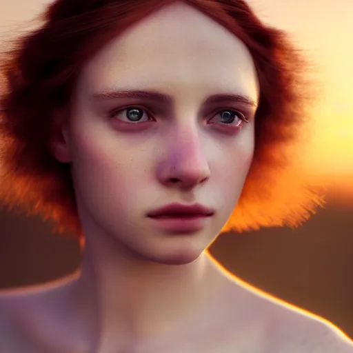 Image similar to photographic portrait of a stunningly beautiful renaissance emo female maiden in soft dreamy light at sunset, contemporary fashion shoot, by edward robert hughes, annie leibovitz and steve mccurry, david lazar, jimmy nelsson, breathtaking, 8 k resolution, extremely detailed, beautiful, establishing shot, artistic, hyperrealistic, beautiful face, octane render