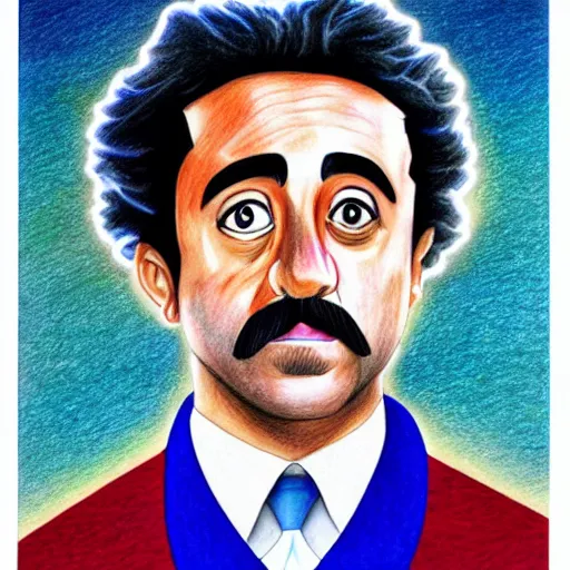 Prompt: Color pencil drawing of Xavi Hernandez as Albert Einstein