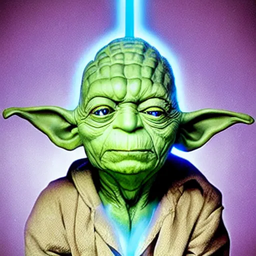 Image similar to photo of hybrid of dr manhattan and yoda