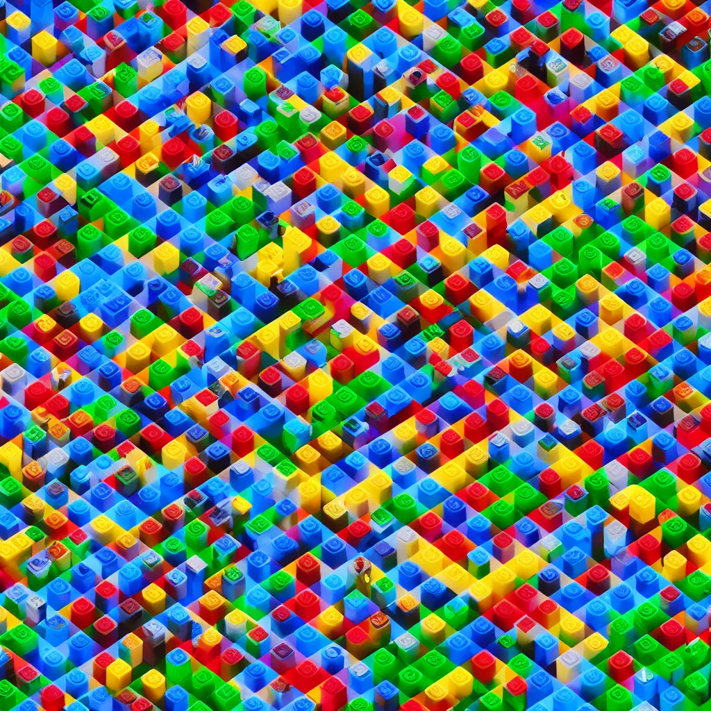 Image similar to wimmelbilder maze made of lego, isometric, octane render, Lego Island, unreal engine