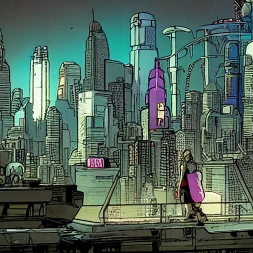 Image similar to Everything bagel. Moebius, cyberpunk, masterpiece