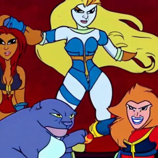 Prompt: fallon sherrock in the cartoon thundercats