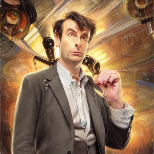 Image similar to The Tenth Doctor as a Beautiful Female Professional Model, Beautiful Female Professional Model, Beautiful Female Professional Model, Looking into the camera, detailed, centered, digital painting, artstation, concept art, donato giancola, Joseph Christian Leyendecker, WLOP, Boris Vallejo, Breathtaking, 8k resolution, extremely detailed, beautiful, establishing shot, artistic, hyperrealistic, beautiful face, octane render, cinematic lighting, dramatic lighting, masterpiece