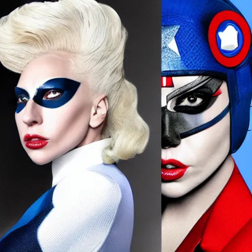 Prompt: lady gaga as captain america