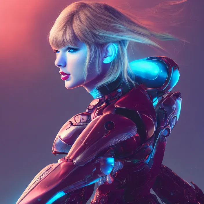 Image similar to portrait of Taylor Swift as SAMUS ARAN. HD, 4K. intricate abstract. intricate artwork. by Tooth Wu, wlop, beeple, dan mumford. octane render, trending on artstation, greg rutkowski very coherent symmetrical artwork. cinematic, hyper realism, high detail, octane render, 8k, iridescent accents