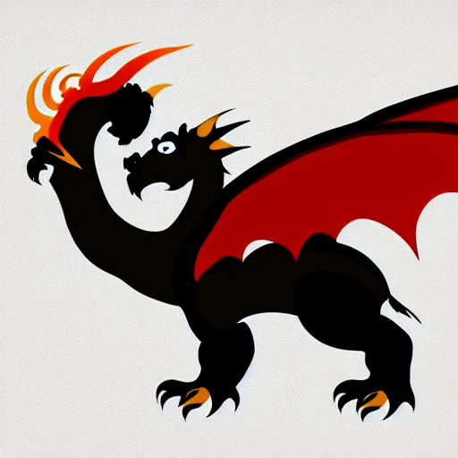 Image similar to vector art of welsh dragon and panda mixed, intercrossed, chimera, adobe illustrator