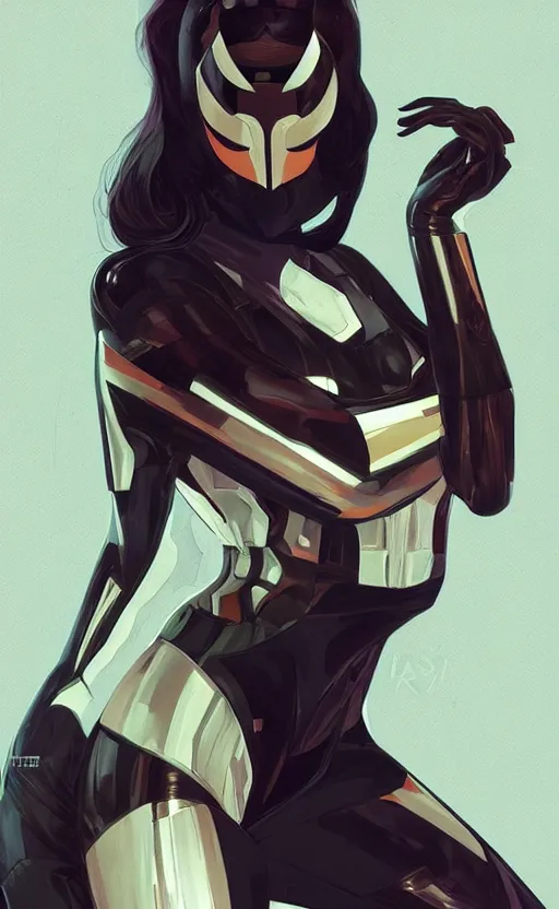 Prompt: madame masque, highly detailed, digital painting, artstation, standing, facing camera, concept art, smooth, sharp focus, illustration, art by artgerm and alphonse mucha, high definition digital art, dramatic lighting, in the style of ilya kuvshinov and Ross tran