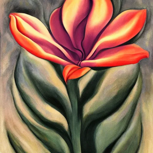 georgia o'keeffe painting of a corpse flower | Stable Diffusion