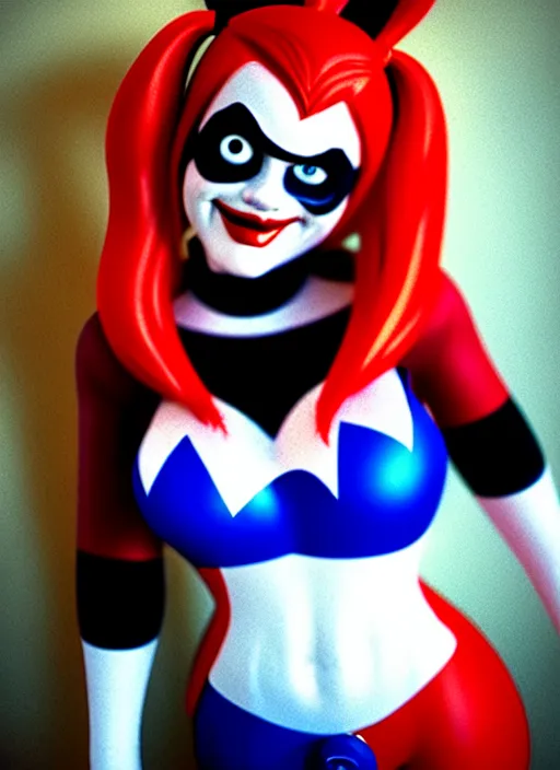 Image similar to kodak portra 4 0 0 of wendy's mascot wendy thomas as harley quinn, nostalgic mood 8 k, soft light, volumetric lighting, highly detailed, 1 5 0 mm lens, elegant, vhs still photo realistic skin texture