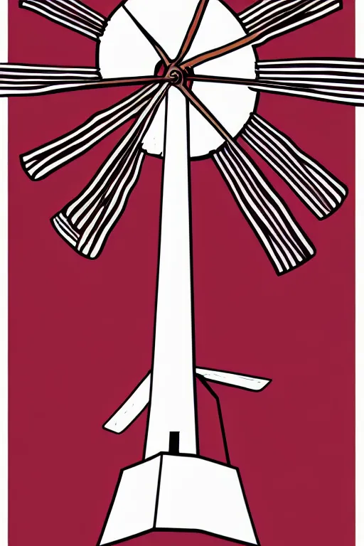 Prompt: minimalist boho style art of a an old windmill, illustration, vector art