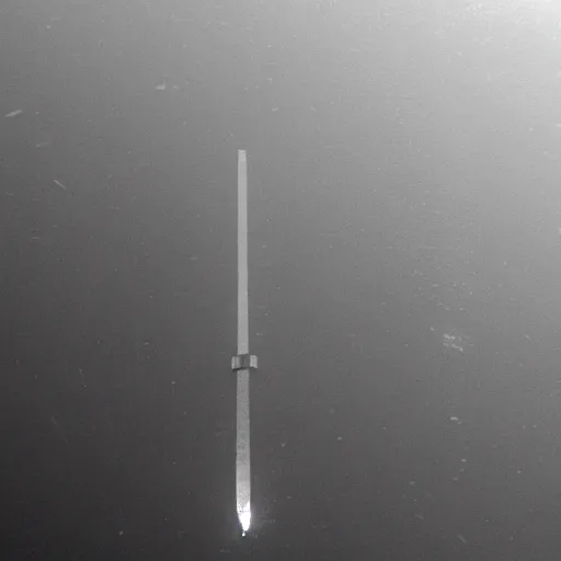 Image similar to a large obelisk floating underwater. grainy.