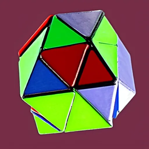 Prompt: a dodecahedron punches a cube