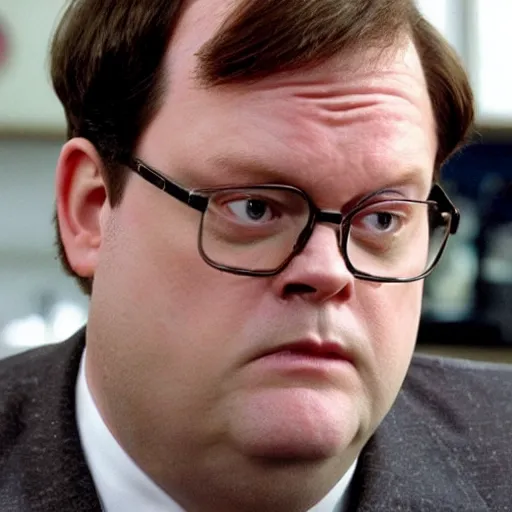 Image similar to dwight schrute pretending to be brian baumgartner