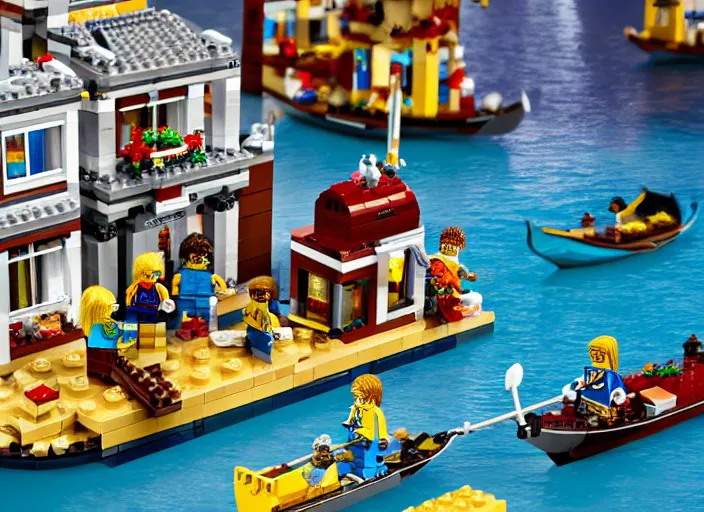 Prompt: product photo still of venice lego playset, 8 k, 1 2 0 mm macro, f 1. 8, studio lighting, key light