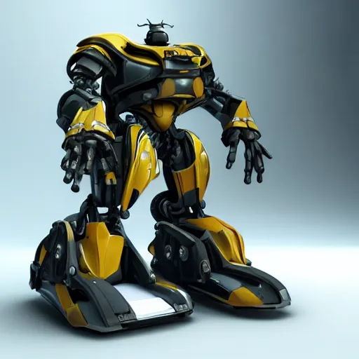 Image similar to hard surface, robotic platform, based on bumblebee, unreal engine